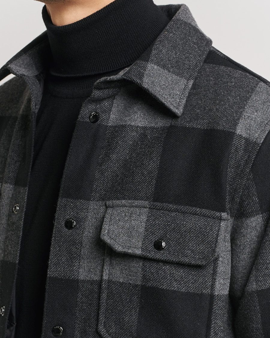 Herren | Jacken | Woolrich | Alaskan Melton Wool Overshirt Charcoal Buffalo
