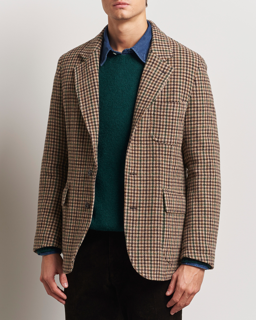 Herren | Sakkos | Drake's | MKVII Gun Check Tweed Blazer Brown