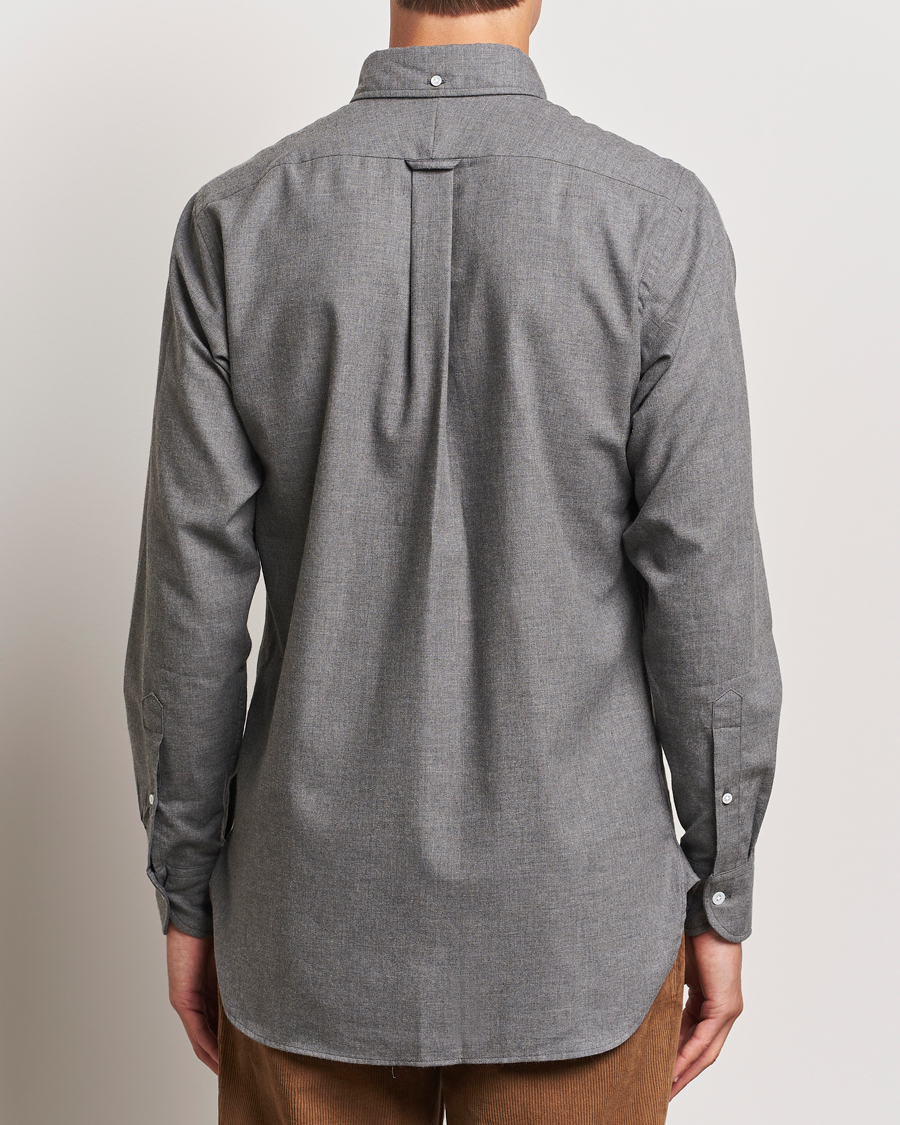 Herren | Hemden | Drake's | Button Down Flannel Shirt Grey