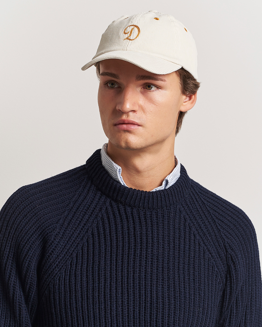 Herren | Drake's D'Capital Embroidery Cord Cap Ecru | Drake's | D'Capital Embroidery Cord Cap Ecru