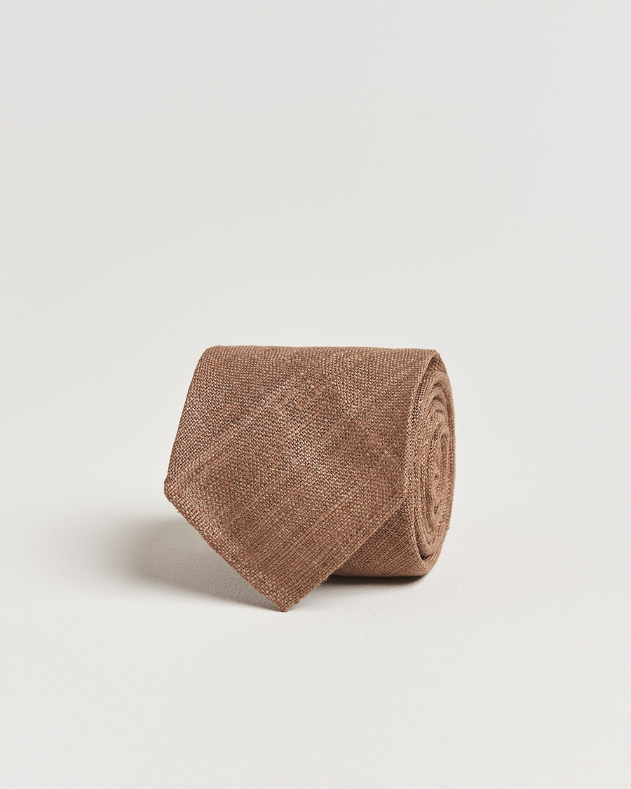 Herren | Krawatten | Drake's | Drake'sSilk Tussah Handrolled TieCoffee