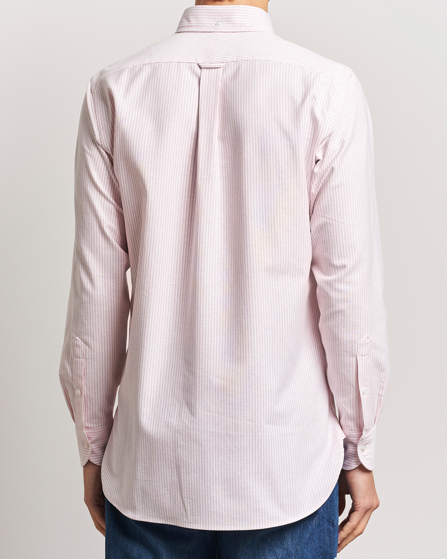 Herren | Hemden | Drake's | Striped Button Down Oxford Shirt Pink
