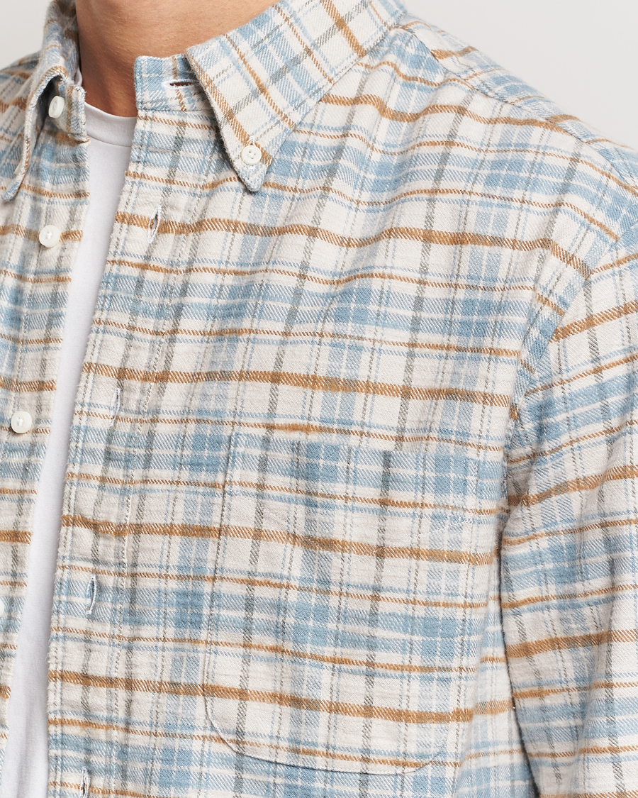 Herren | Hemden | Gitman Vintage | Button Down Heavy Flannel Shirt Ivory Check
