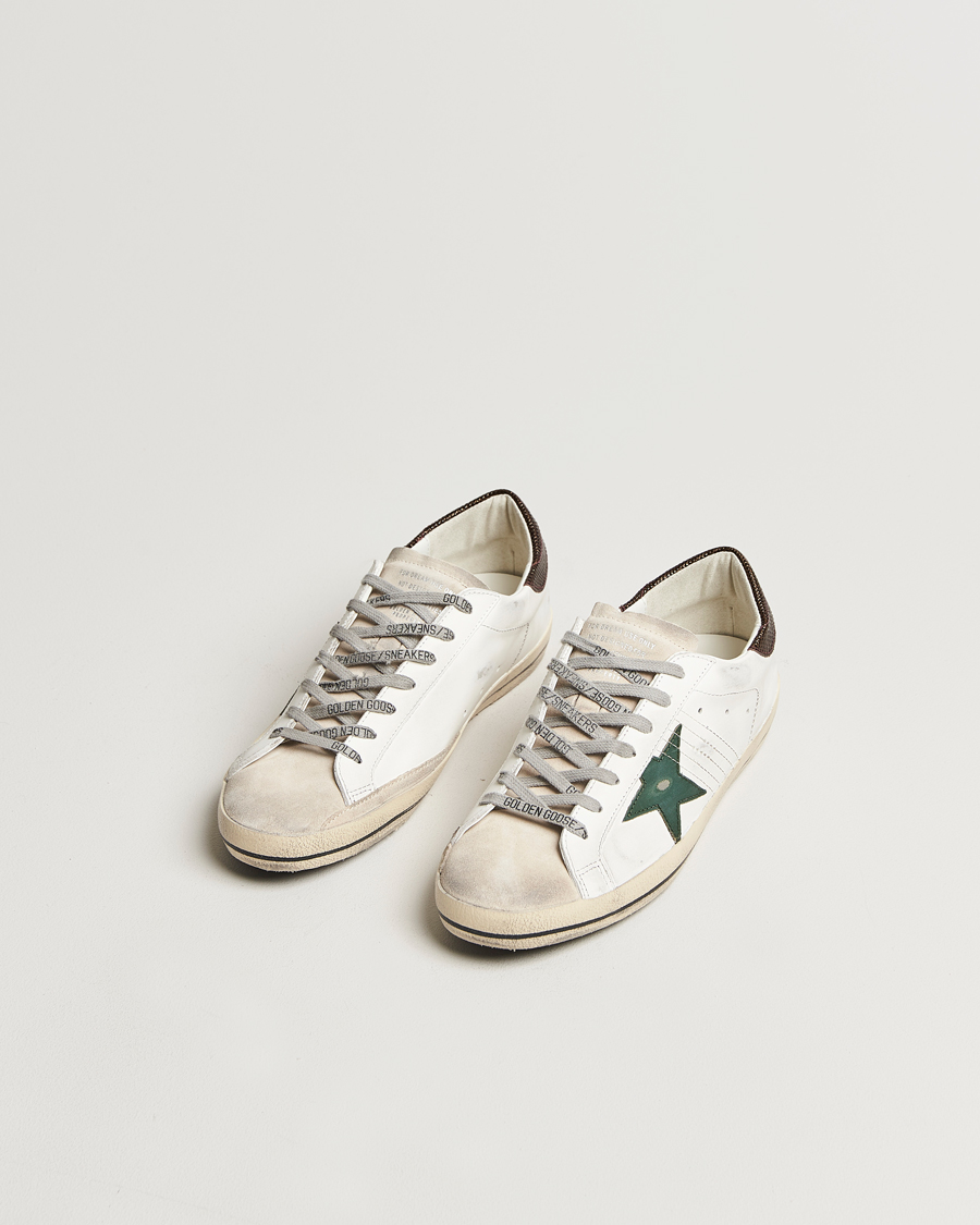 Herren | Golden Goose Super-Star Sneakers White/Green | Golden Goose | Super-Star Sneakers White/Green