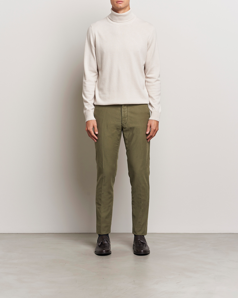 Herren | Hosen | Incotex | Slim Fit Garment Dyed Slacks Dark Green