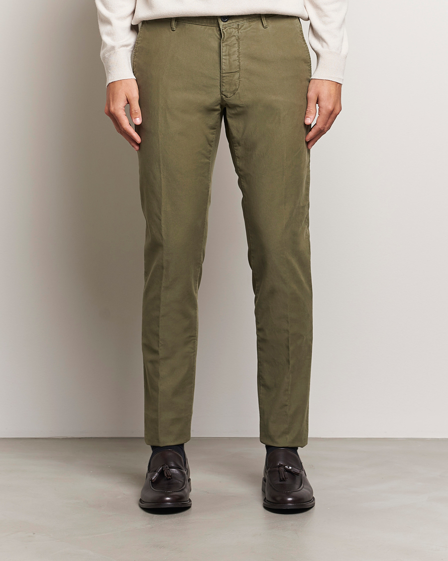 Herren | Hosen | Incotex | Slim Fit Garment Dyed Slacks Dark Green