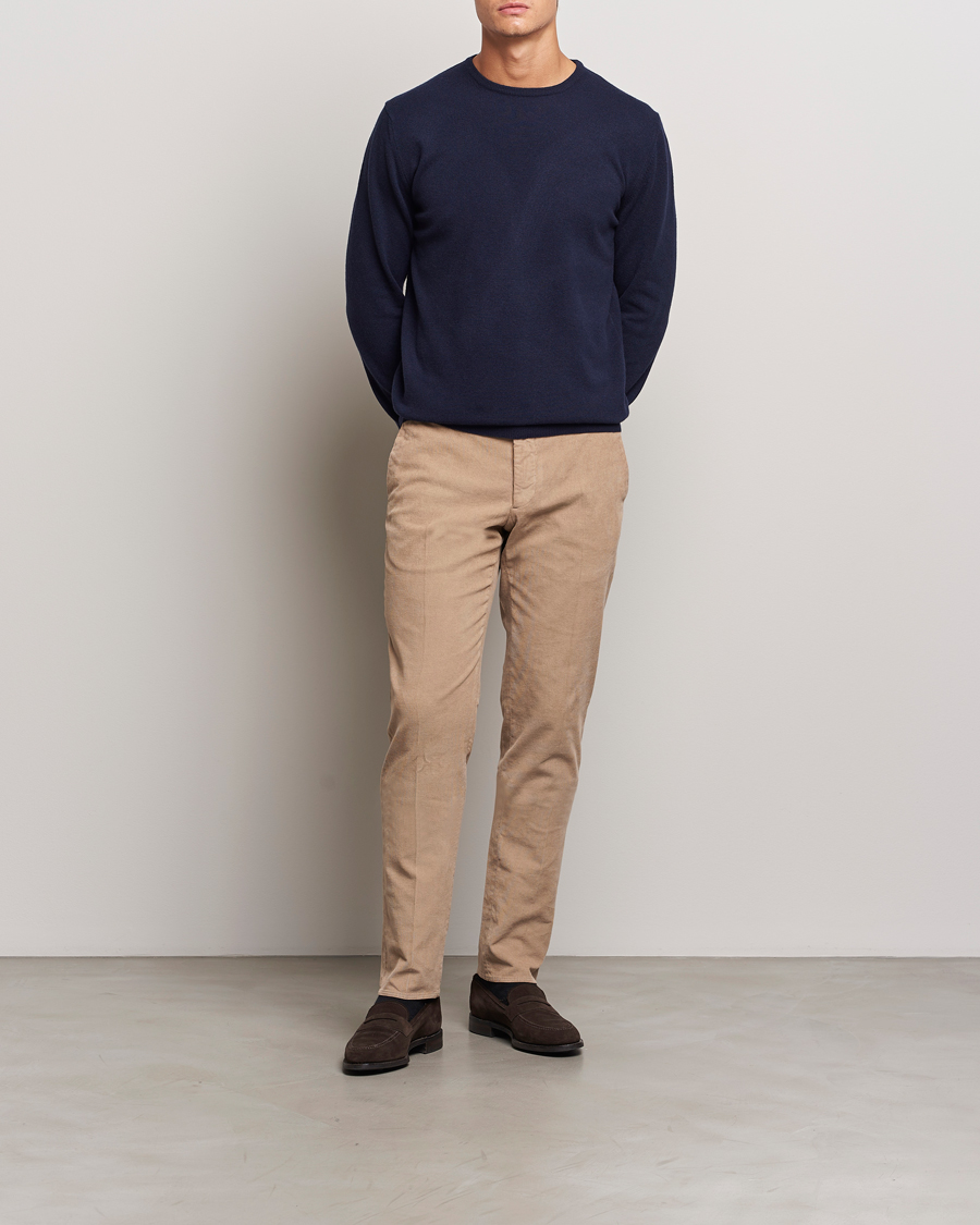 Herren | Hosen | Incotex | Slim Fit Baby Corduroy Trousers Beige