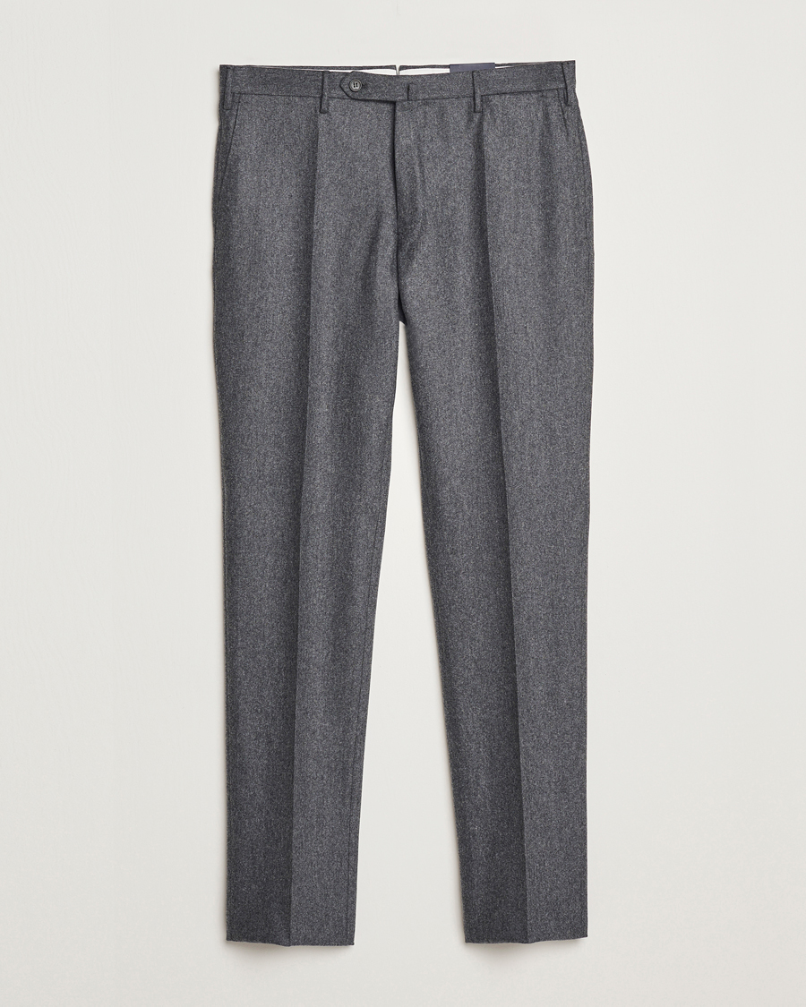 Herren | Hosen | Incotex | Slim Fit Carded Flannel Trousers Dark Grey