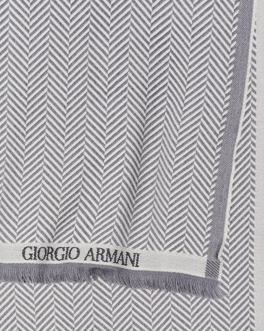 Herren | Giorgio Armani Wool Chevron Scarf Light Grey | Giorgio Armani | Wool Chevron Scarf Light Grey
