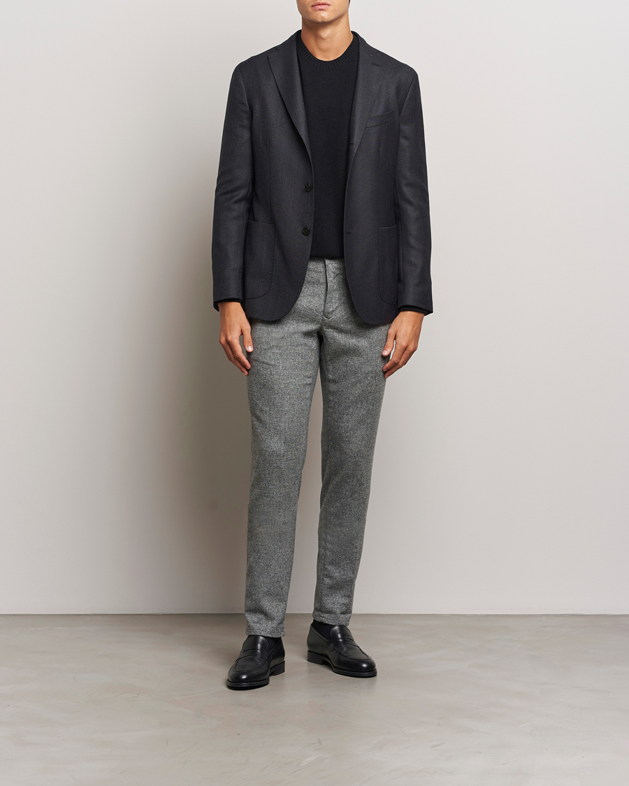 Herren | Hosen | Incotex | Slim Fit Washed Wool Stretch Slacks Light Grey