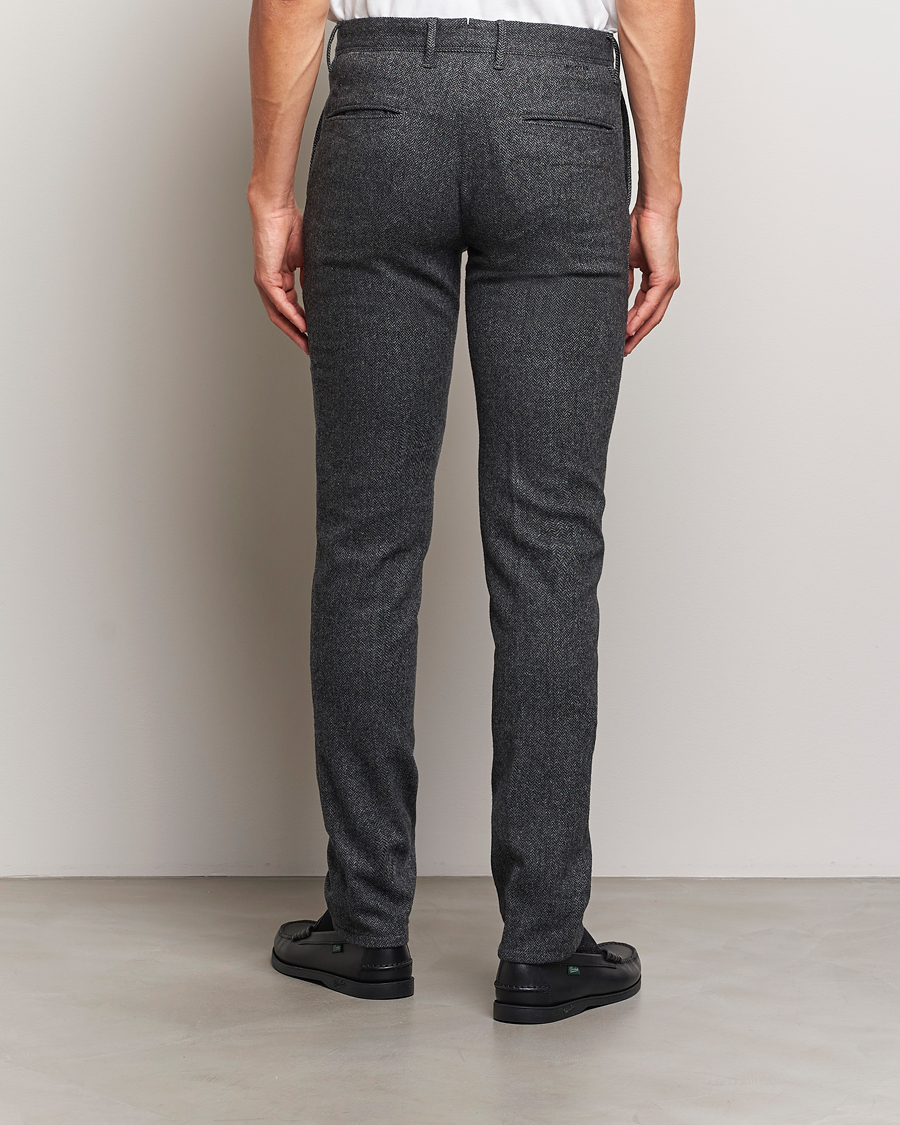 Herren | Hosen | Incotex | Slim Fit Washed Wool Stretch Slacks Dark Grey