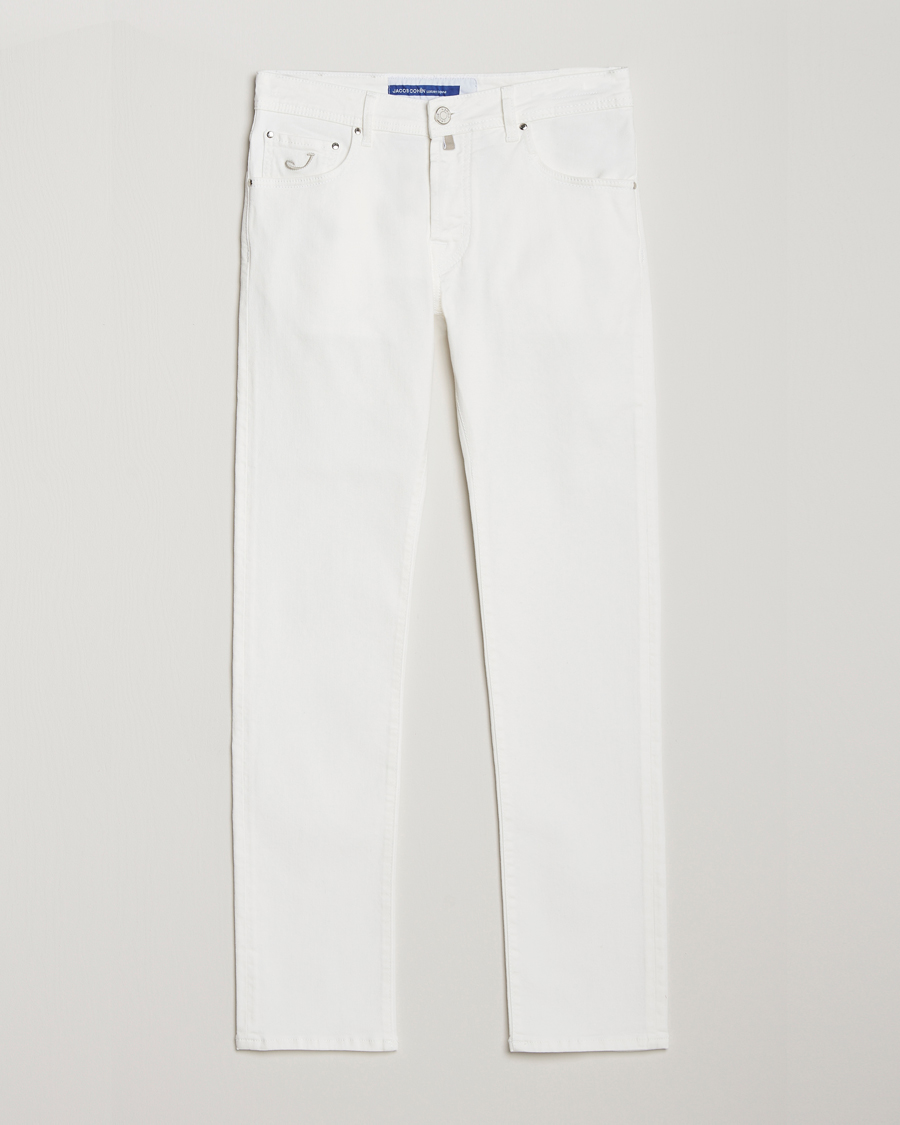 Herren | Jeans | Jacob Cohën | Nick Slim Fit Streatch Jeans White