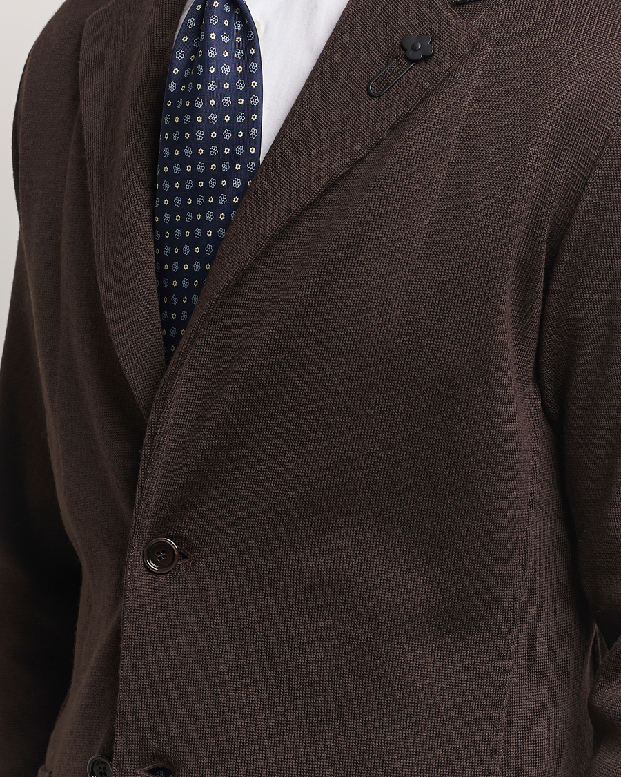 Herren | Sakkos | Lardini | Knitted Wool Blazer Brown