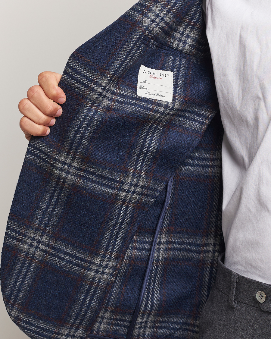 Herren | Sakkos | L.B.M. 1911 | Jack Regular Checked Wool Blazer Navy