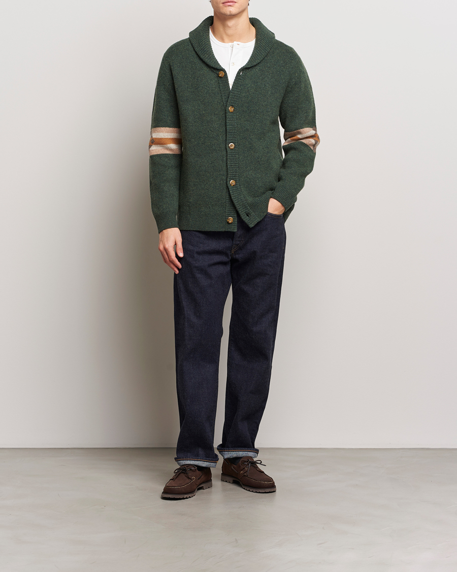 Herren | Pullover | Pendleton | Nehalem Lambswool Cardigan Forest Green