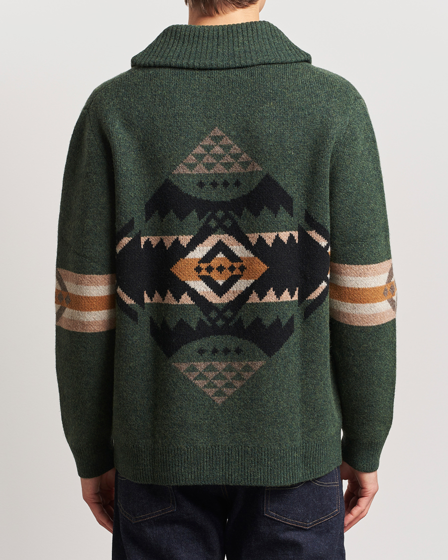 Herren | Pullover | Pendleton | Nehalem Lambswool Cardigan Forest Green