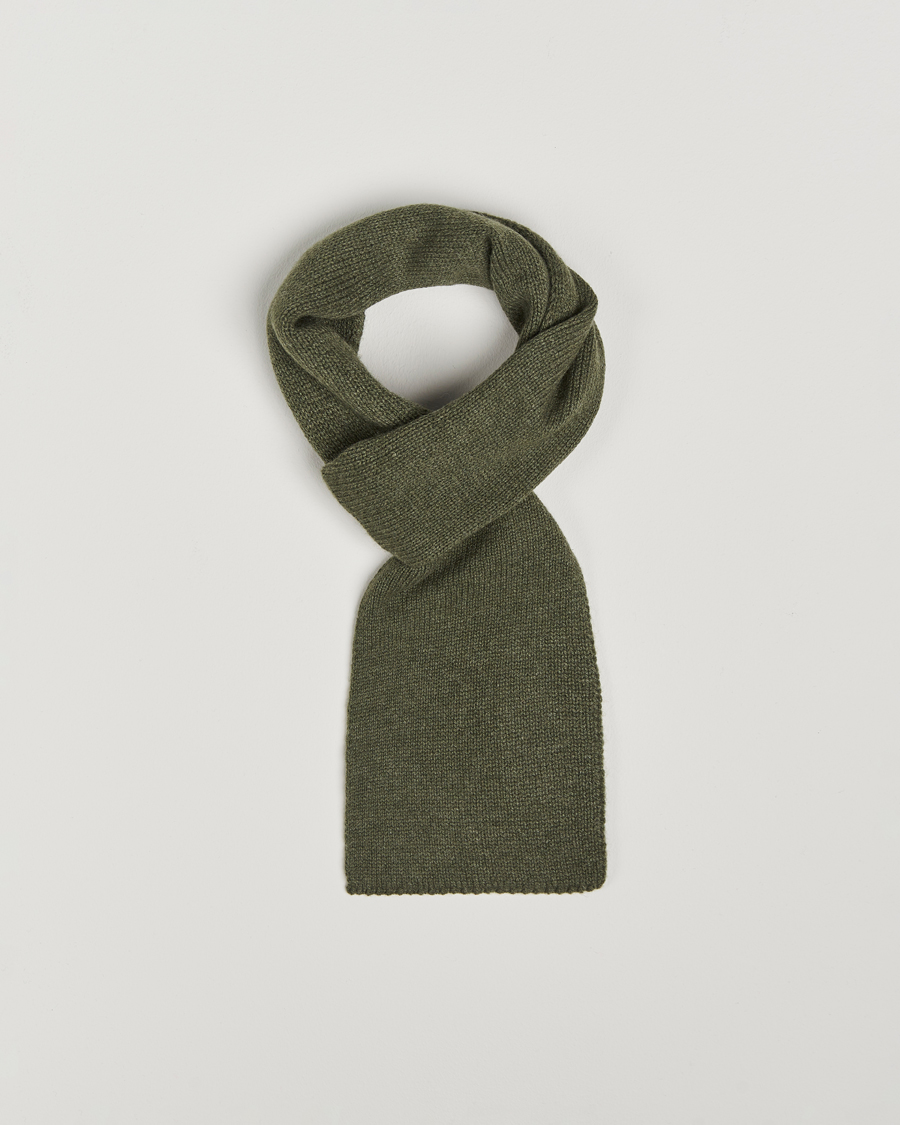 Herren | Piacenza Cashmere Short Loop Cashmere Scarf Olive | Piacenza Cashmere | Short Loop Cashmere Scarf Olive