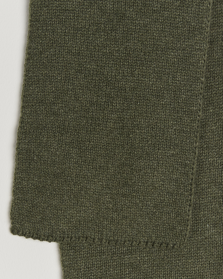 Herren | Piacenza Cashmere Short Loop Cashmere Scarf Olive | Piacenza Cashmere | Short Loop Cashmere Scarf Olive