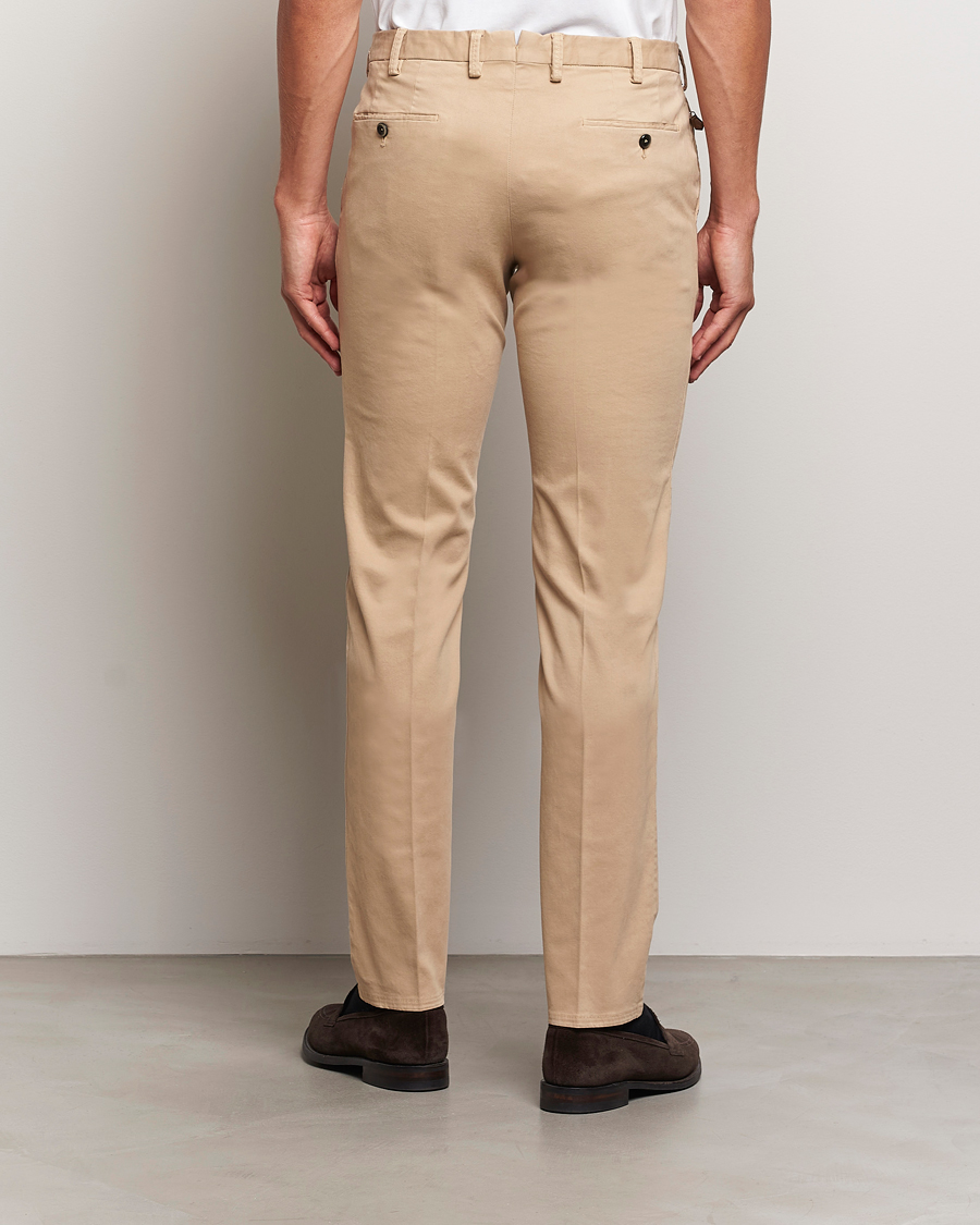 Herren | Hosen | PT01 | Slim Fit Pleated Cotton Trousers Beige