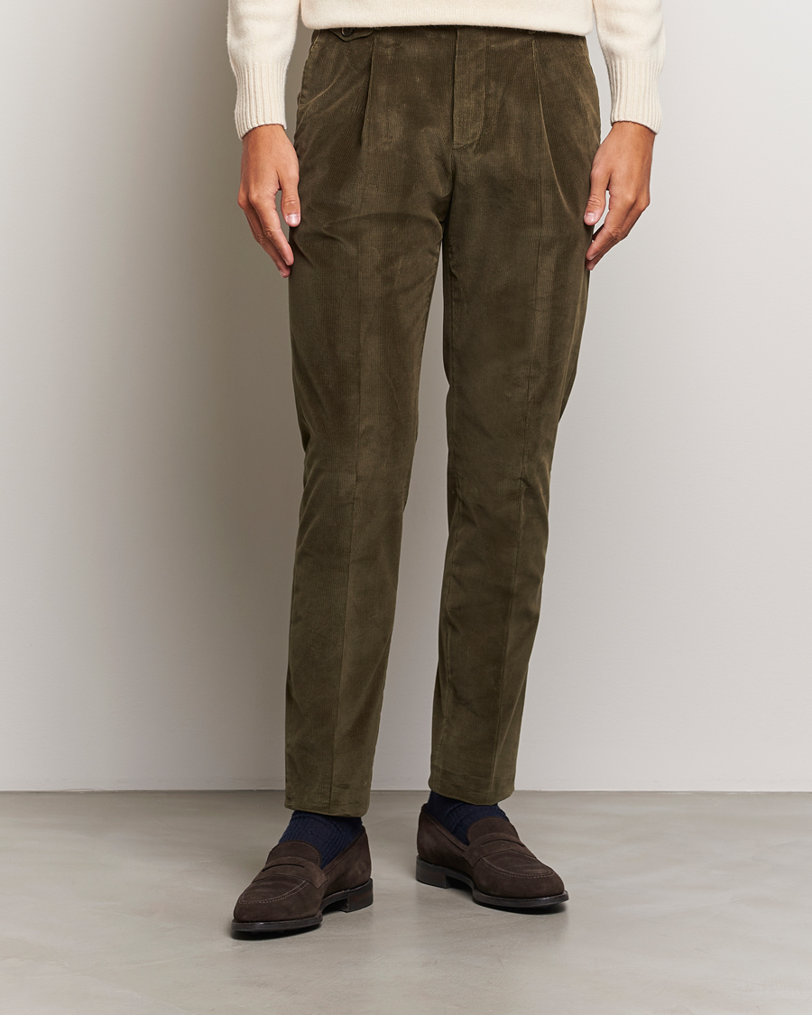 Herren | Hosen | PT01 | Slim Fit Corduroy Trousers Dark Green
