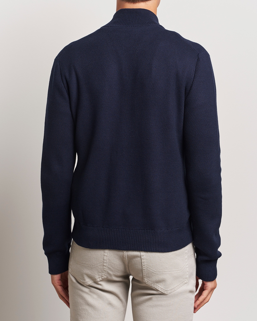 Herren | Pullover | Ralph Lauren Purple Label | Cotton/Silk Full Zip Sweater Navy