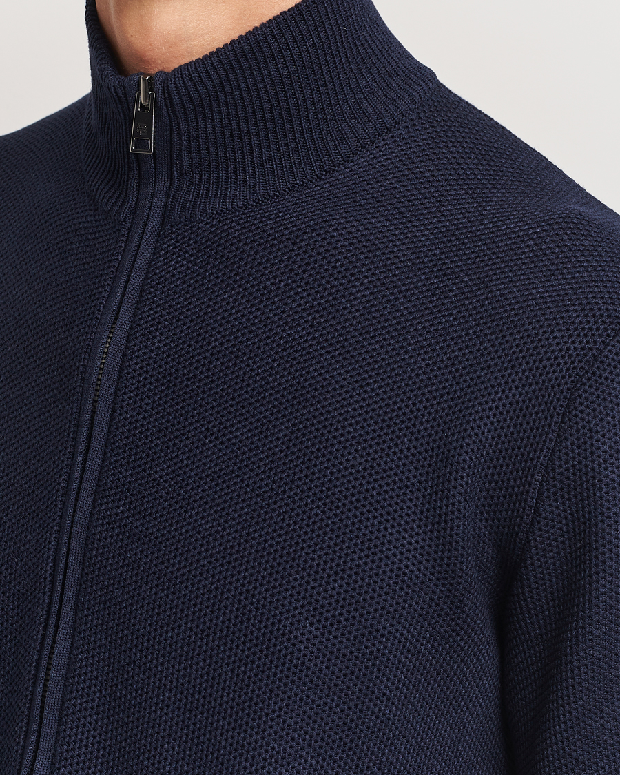 Herren | Pullover | Ralph Lauren Purple Label | Cotton/Silk Full Zip Sweater Navy