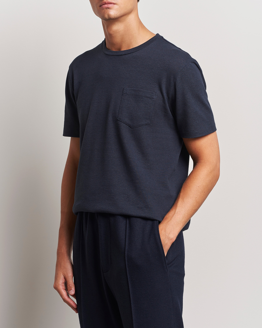 Herren | T-Shirts | Ralph Lauren Purple Label | Knitted Pocket T-Shirt Navy