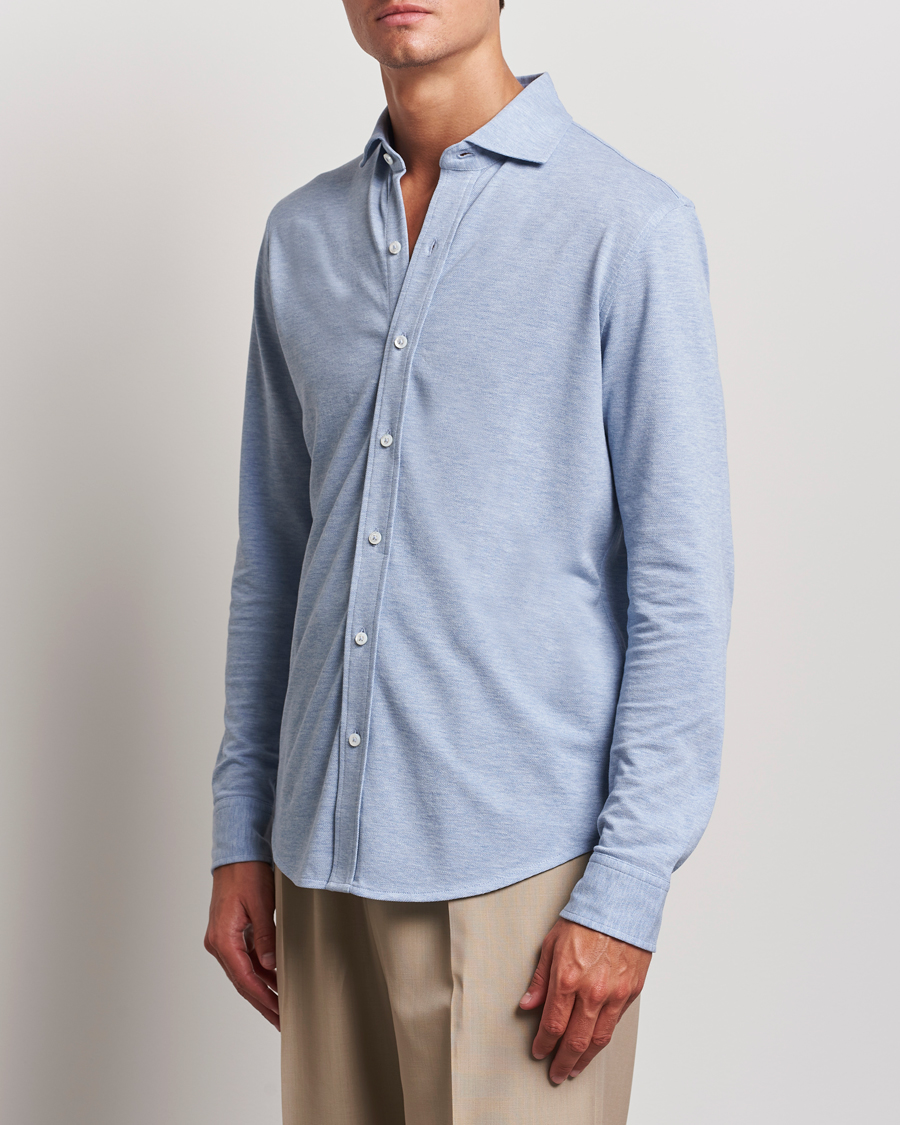 Herren | Hemden | Ralph Lauren Purple Label | Cotton Piquet Shirt Light Blue