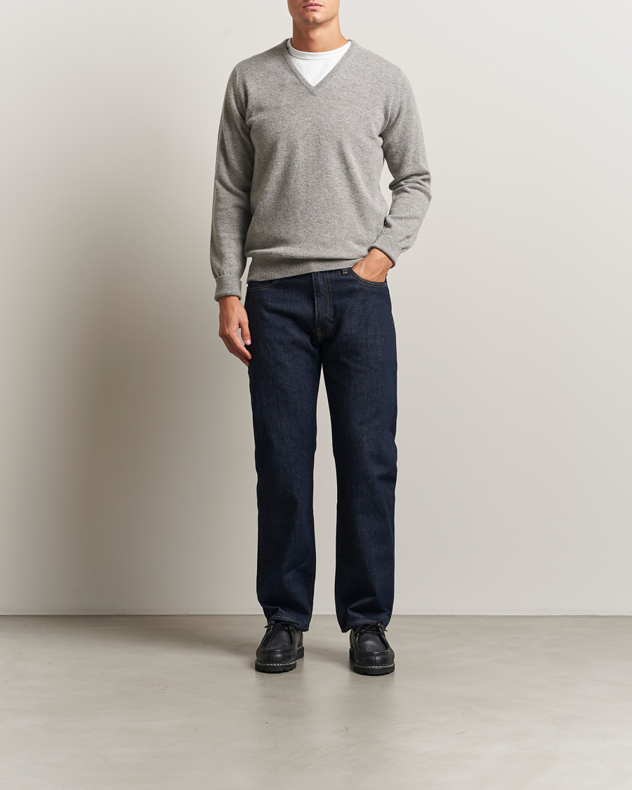 Herren | Pullover | William Lockie | Rob Lambswool V-Neck Flannel