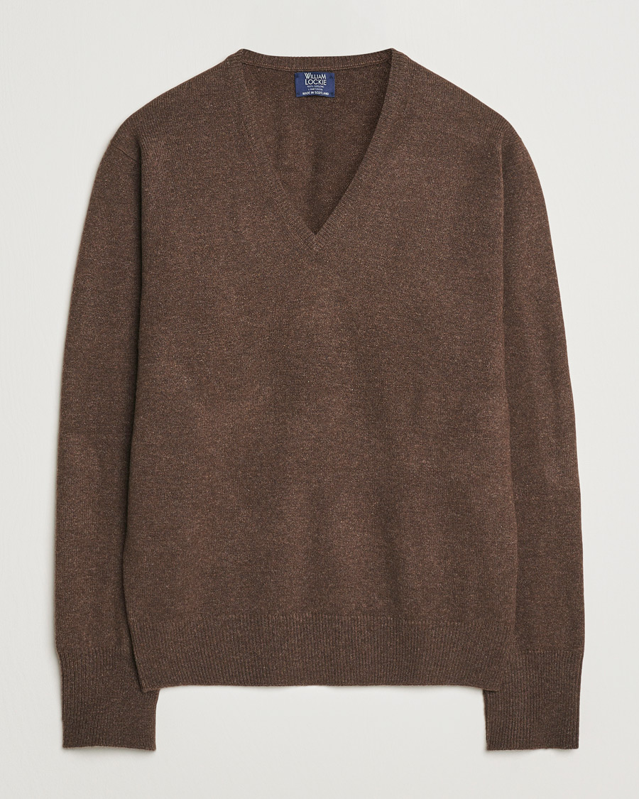 Herren | Pullover | William Lockie | Rob Lambswool V-Neck Mocha
