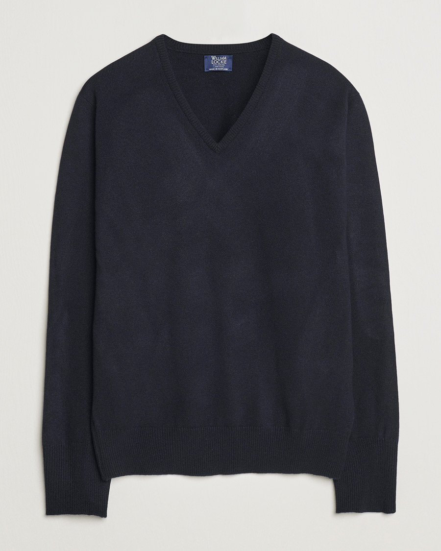 Herren | Pullover | William Lockie | Rob Lambswool V-Neck Navy