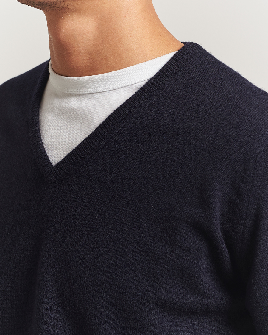 Herren | Pullover | William Lockie | Rob Lambswool V-Neck Navy