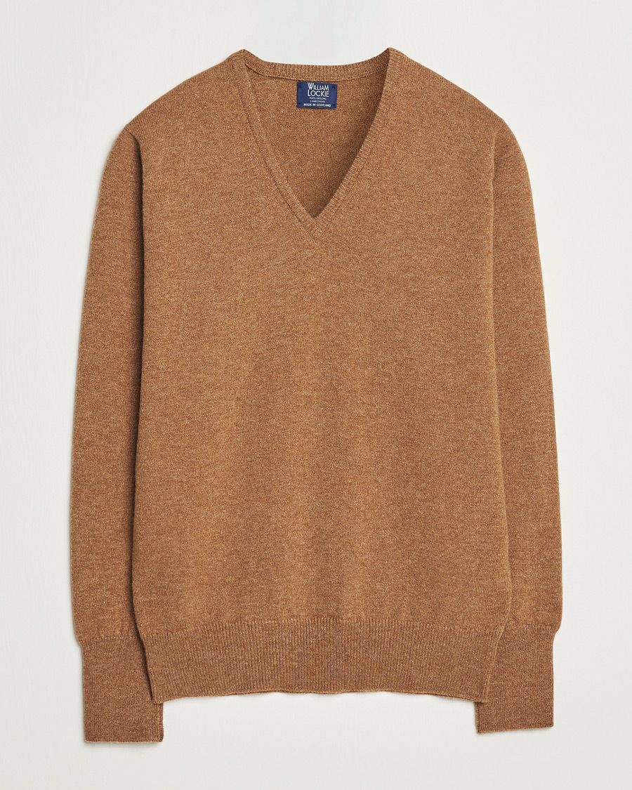 Herren | Pullover | William Lockie | Rob Lambswool V-Neck Savannah