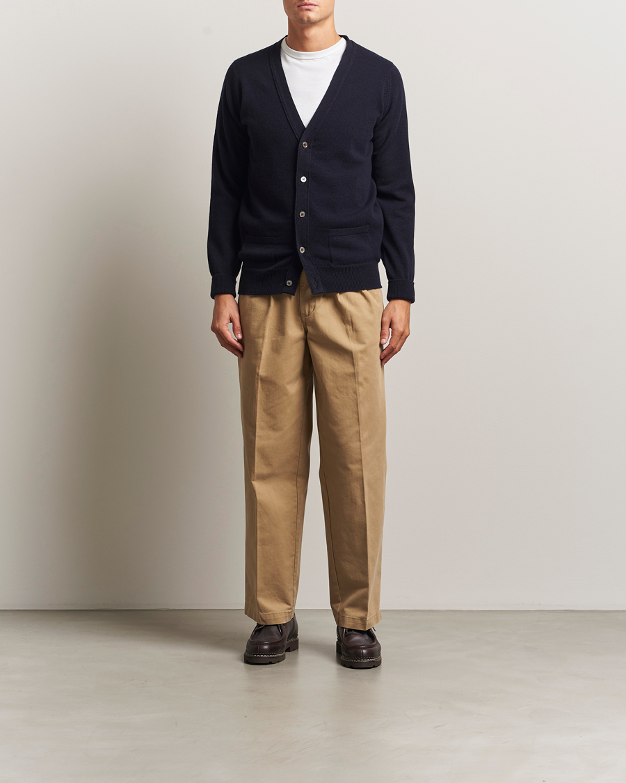 Herren | Pullover | William Lockie | Rob Lambswool Cardigan Navy