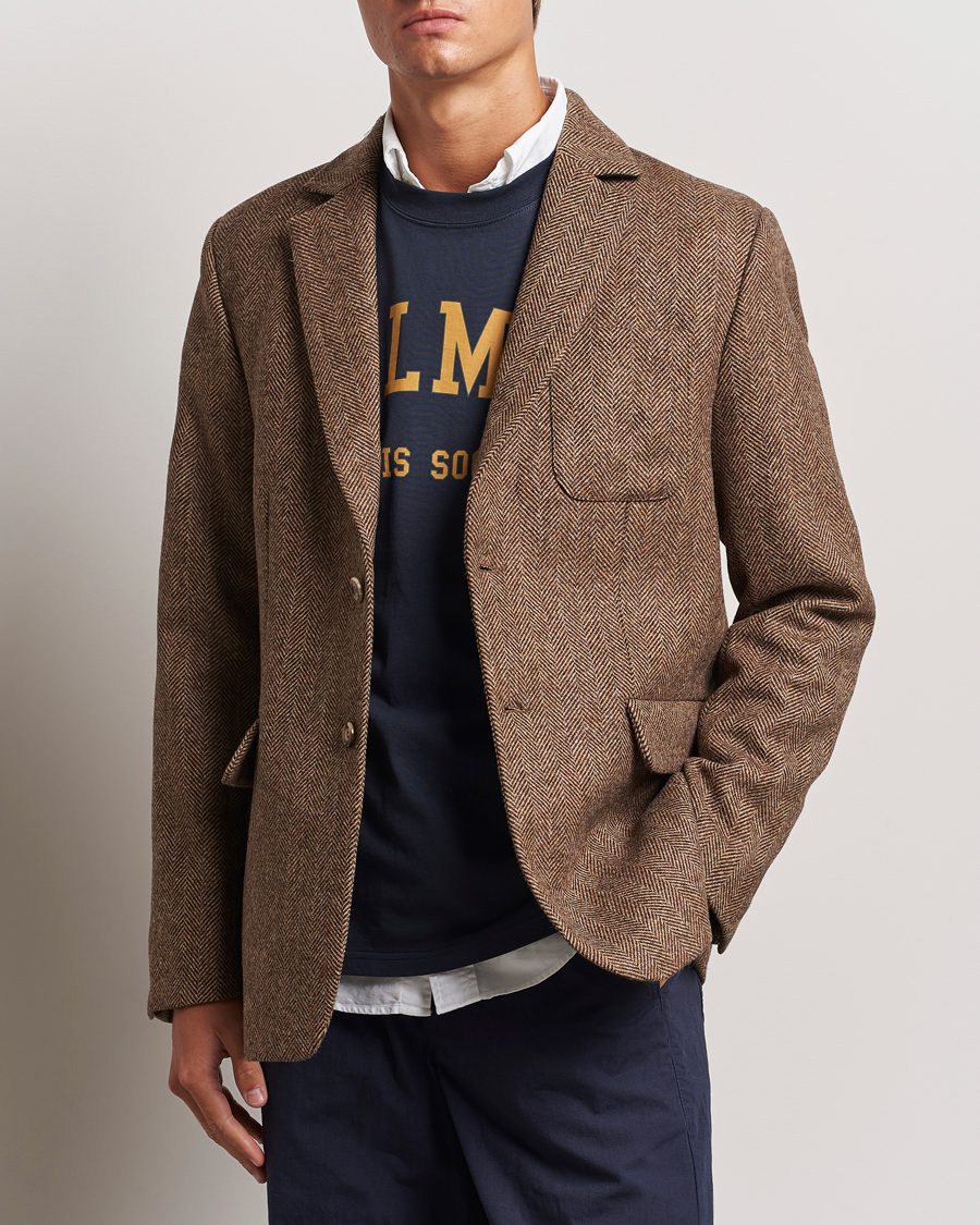 Herren | Sakkos | Palmes | Blaze Herringbone Wool Sport Coat Brown