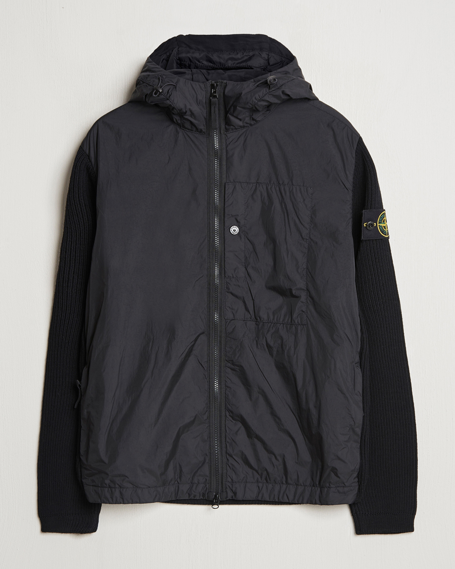 Herren | Jacken | Stone Island | Crinkle Reps Hybrid Wool Jacket Black