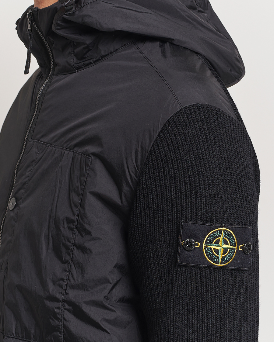 Herren | Jacken | Stone Island | Crinkle Reps Hybrid Wool Jacket Black
