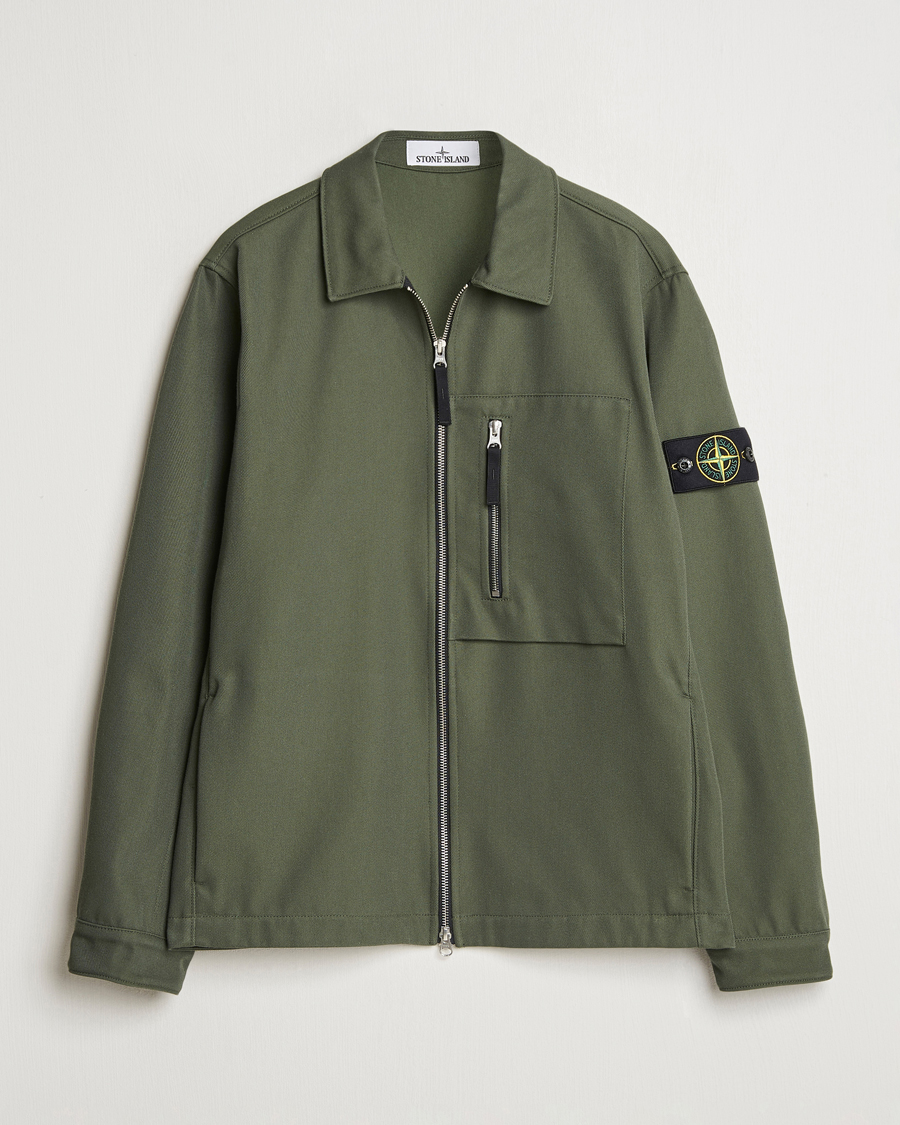 Herren | Hemden | Stone Island | Cotton Nylon Zip Overshirt Musk