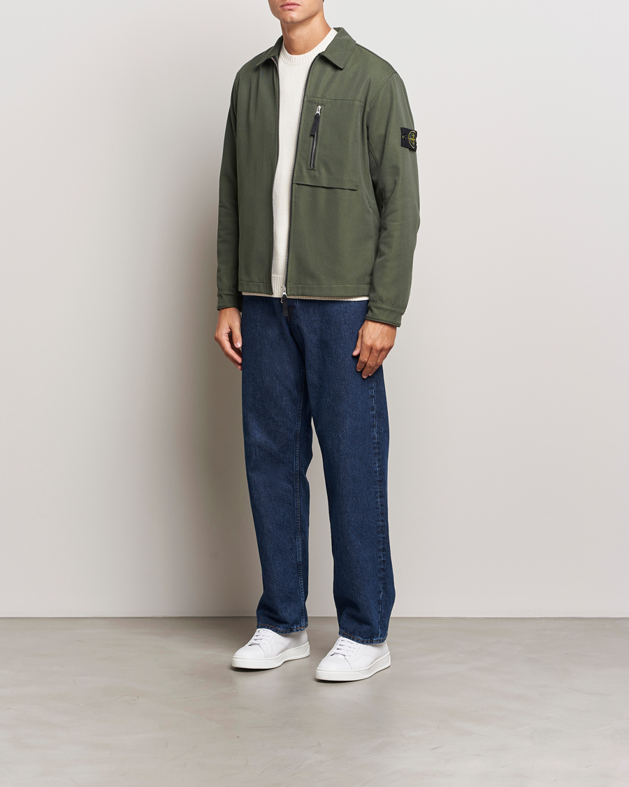 Herren | Hemden | Stone Island | Cotton Nylon Zip Overshirt Musk