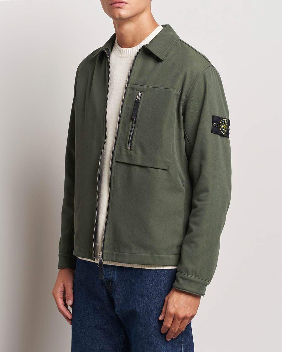 Herren | Hemden | Stone Island | Cotton Nylon Zip Overshirt Musk