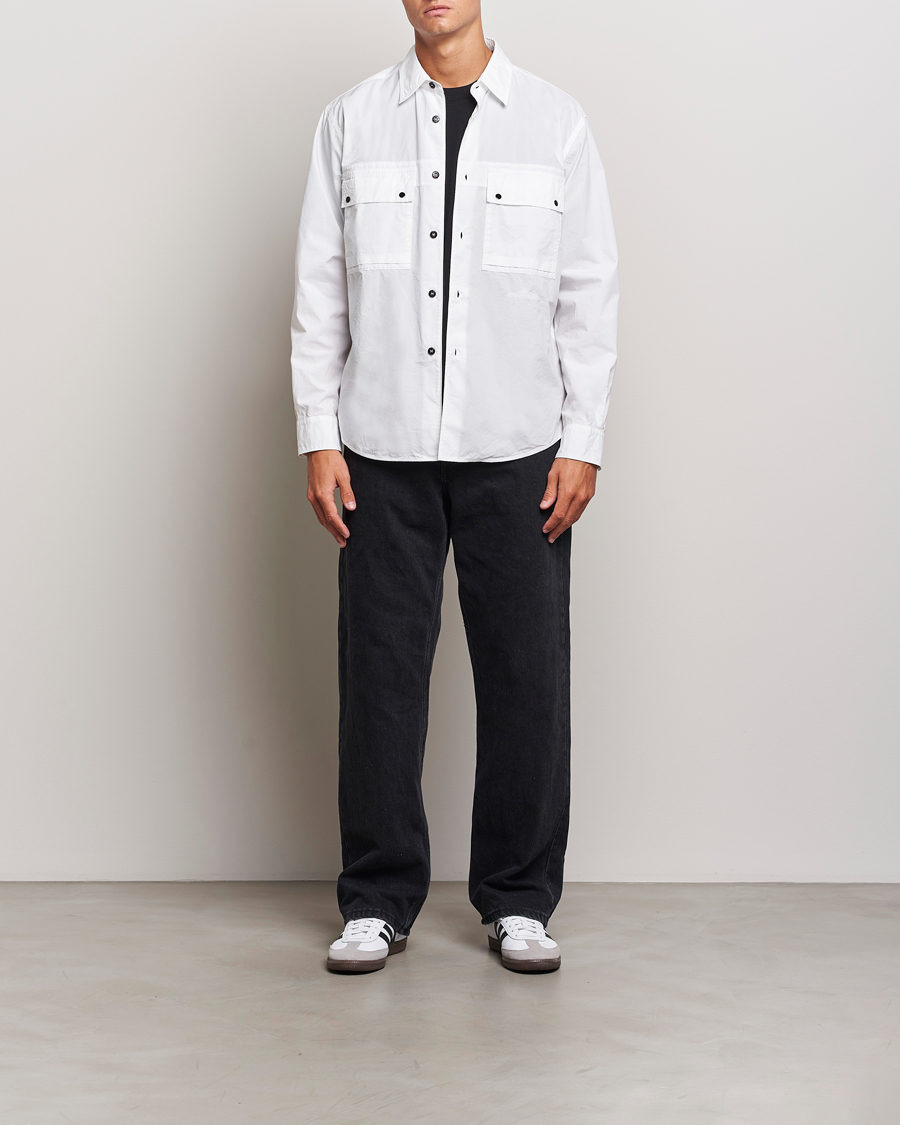 Herren | Hemden | Stone Island | Garment Dyed Cotton Canvas Overshirt White