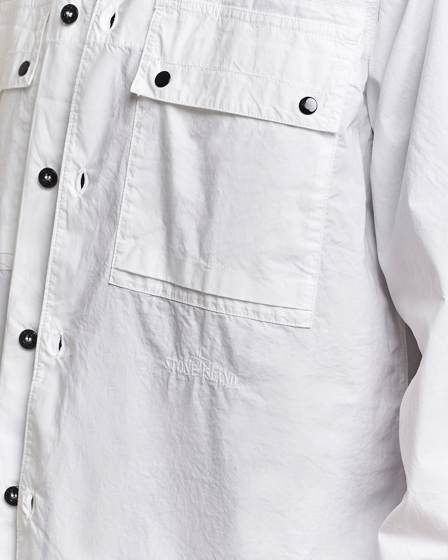 Herren | Hemden | Stone Island | Garment Dyed Cotton Canvas Overshirt White