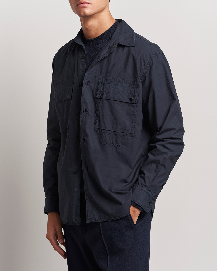 Herren | Hemden | Stone Island | Garment Dyed Cotton Canvas Overshirt Navy Blue
