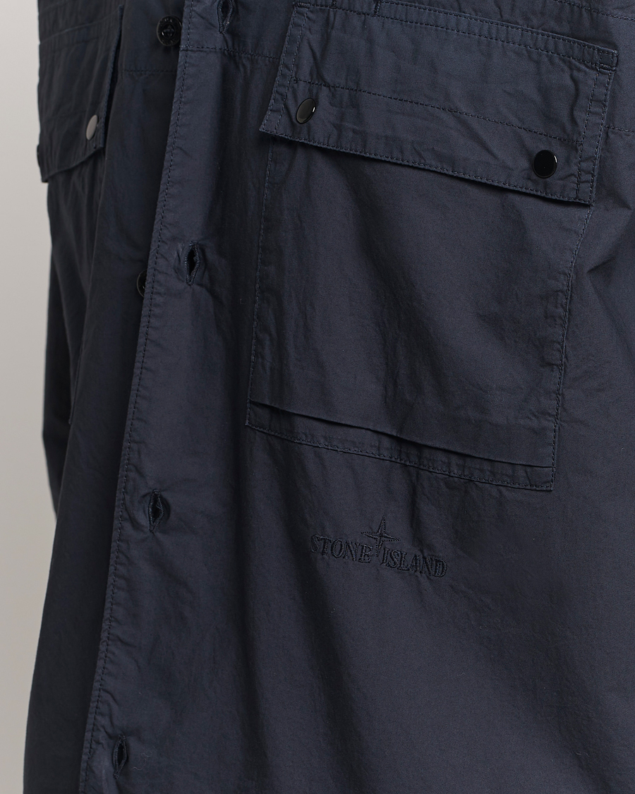 Herren | Hemden | Stone Island | Garment Dyed Cotton Canvas Overshirt Navy Blue