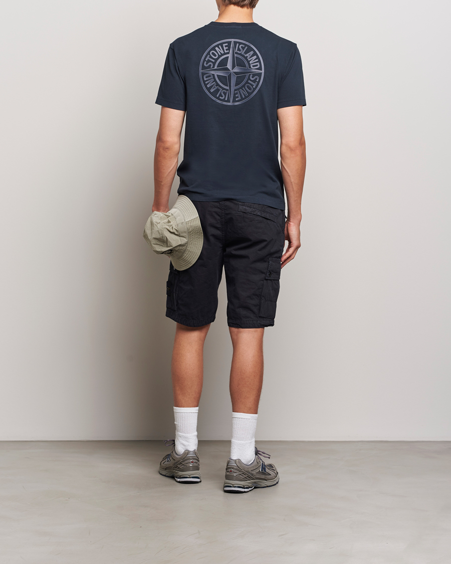 Herren | T-Shirts | Stone Island | Garment Dyed Jersey Logo T-Shirt Navy Blue