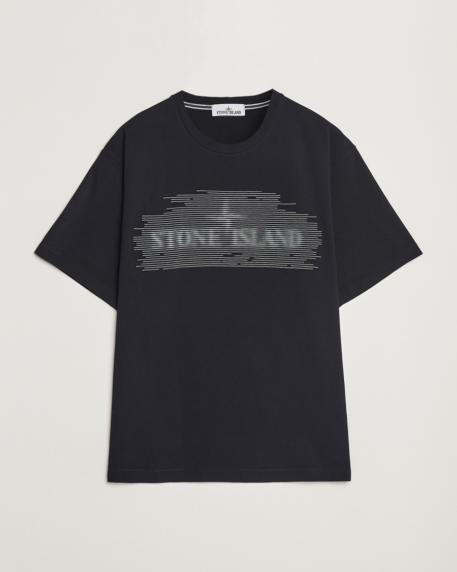 Herren | T-Shirts | Stone Island | Garment Dyed Embroidery Logo T-Shirt Black