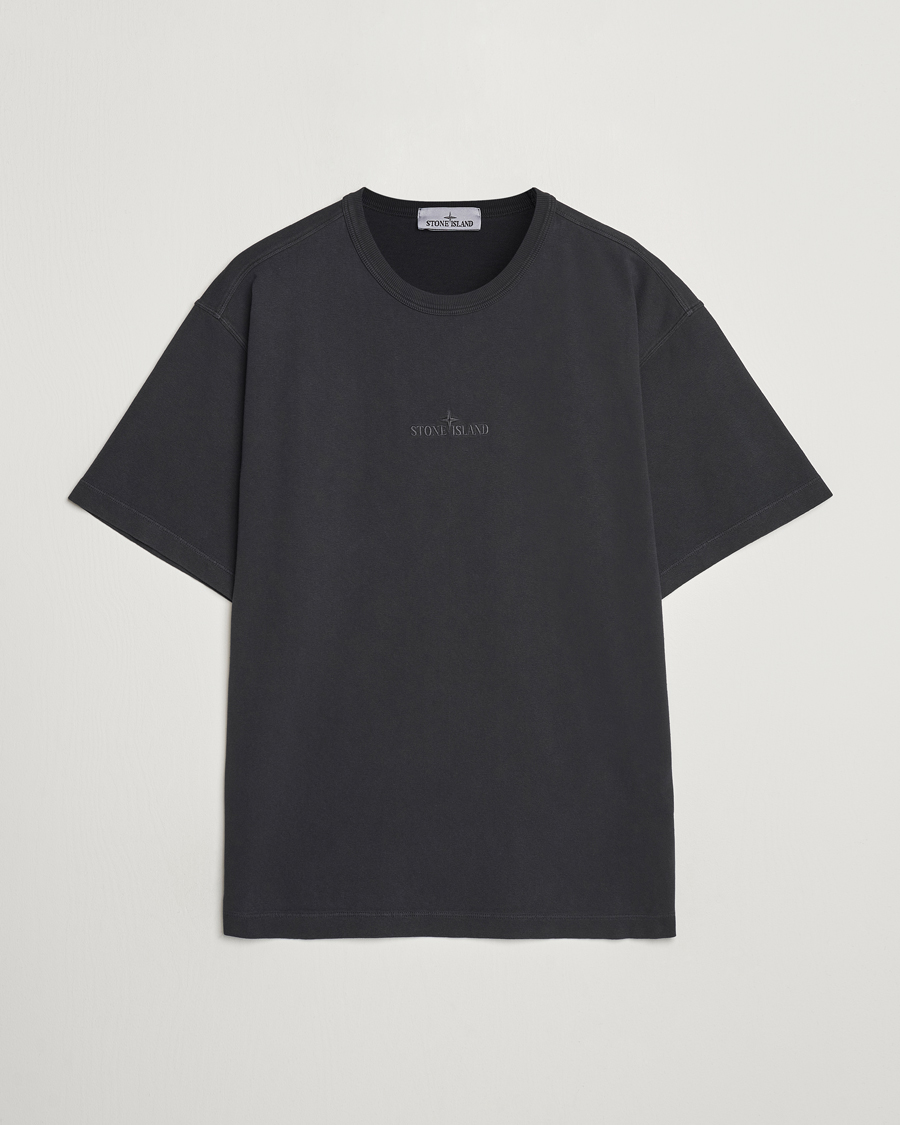 Herren | T-Shirts | Stone Island | Old Dyed Cotton Logo T-Shirt Black