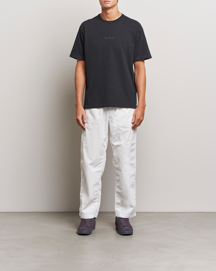 Herren | T-Shirts | Stone Island | Old Dyed Cotton Logo T-Shirt Black
