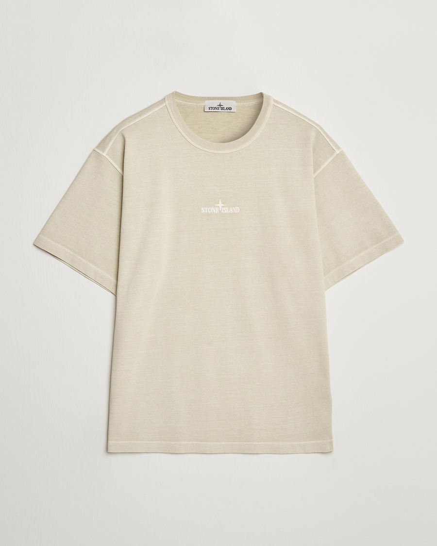 Herren | T-Shirts | Stone Island | Old Dyed Cotton Logo T-Shirt Plaster