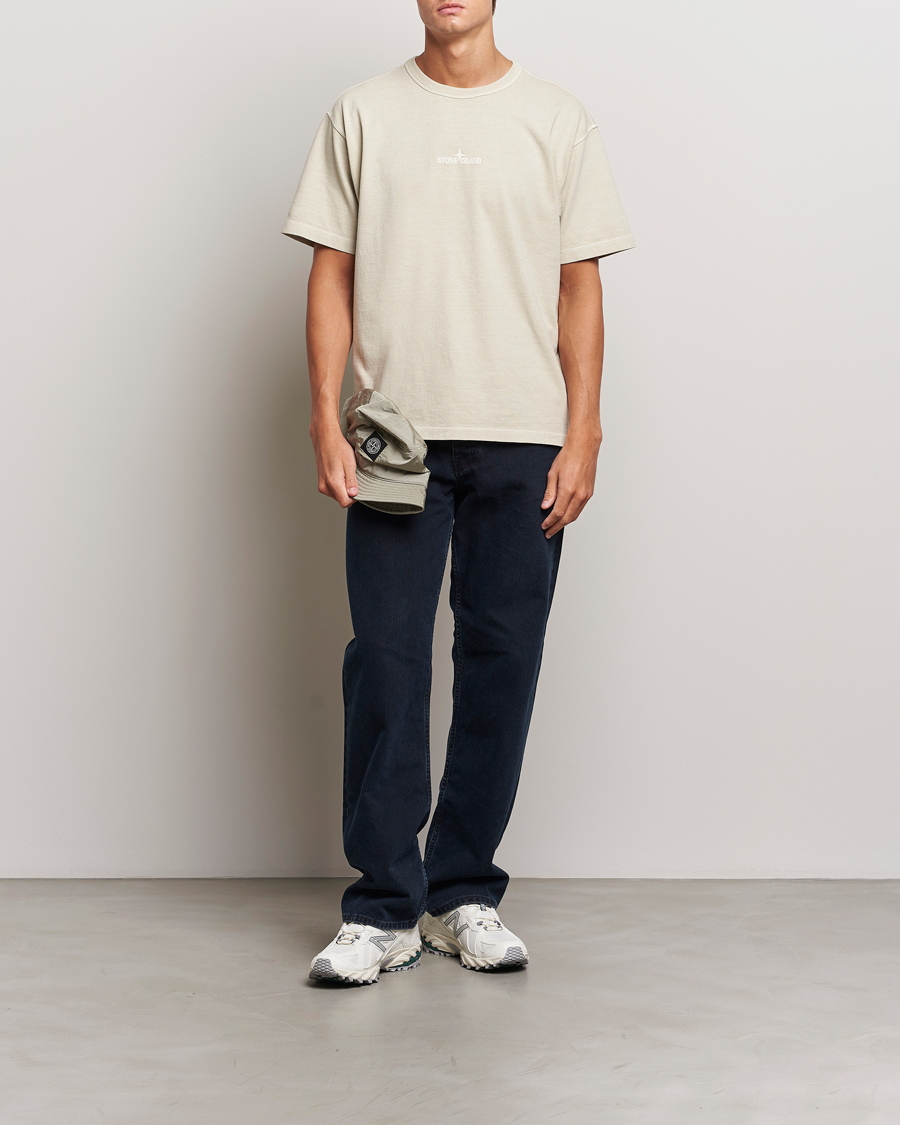 Herren | T-Shirts | Stone Island | Old Dyed Cotton Logo T-Shirt Plaster